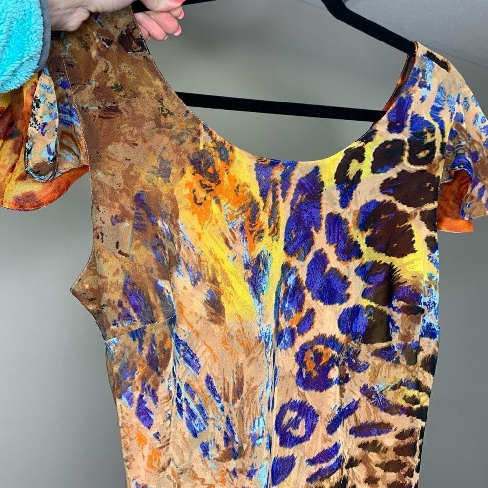 Size 8 Midnight Velvet Animal Botanical Kenzie Reversible Floral Dress (c1) - Picture 5 of 16
